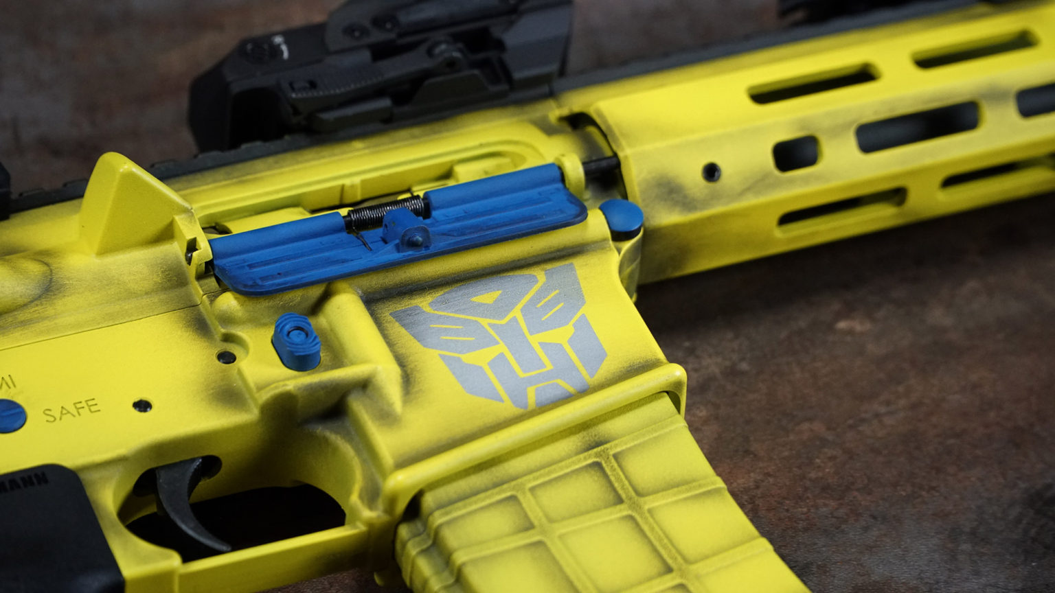 cerakote ar yellow blue